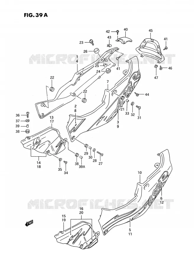 CARENAGES ARRIERE  (MODELE P) Suzuki MOTO 750 GSX-R 1994  GSX-R750WR(E2)