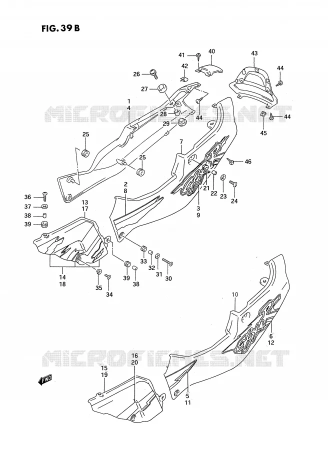 CARENAGES ARRIERE  (MODELE R) Suzuki MOTO 750 GSX-R 1992  GSX-R750WN(E2)
