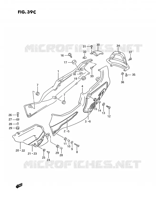 CARENAGES ARRIERE  (MODELE S) Suzuki MOTO 750 GSX-R 1993  GSX-R750WP(E2)