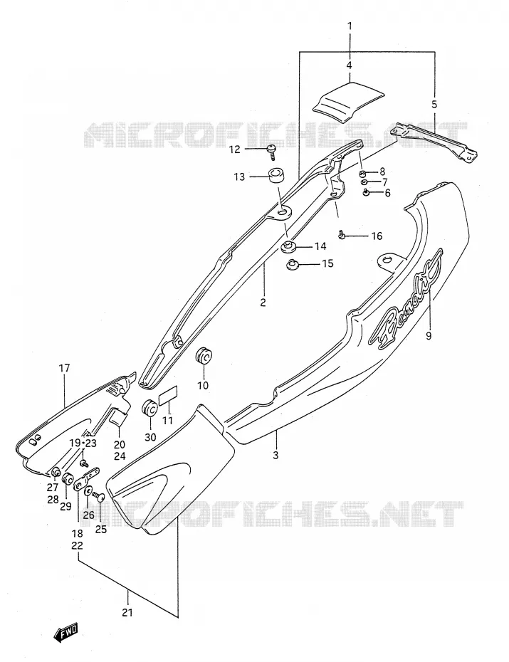 CARENAGES ARRIERE Suzuki MOTO 400 BANDIT-N 1993  GSF400P(E28)