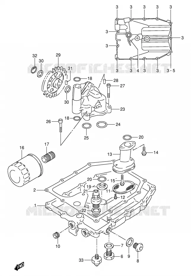 CARTER INFERIEUR - POMPE A HUILE Suzuki MOTO 1100 GSX-R 1996  GSX-R1100WT(E2)