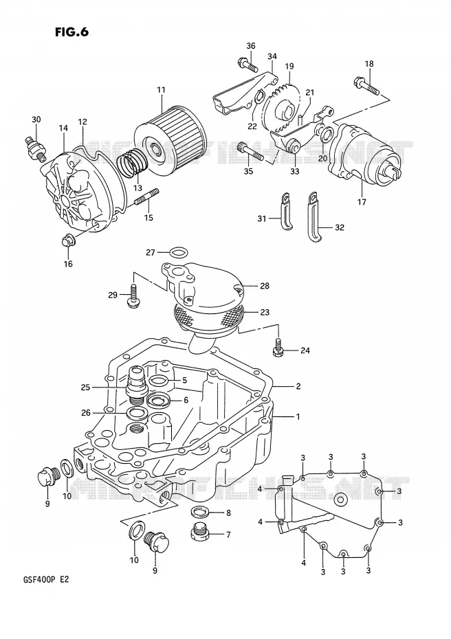 CARTER INFERIEUR - POMPE A HUILE Suzuki MOTO 400 BANDIT 1991  GSF400M(E2)