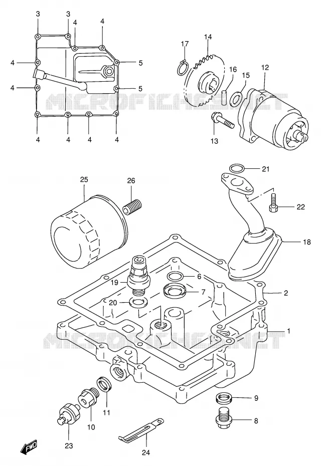CARTER INFERIEUR - POMPE A HUILE Suzuki MOTO 400 GSX 1997  GSX400V(E30)