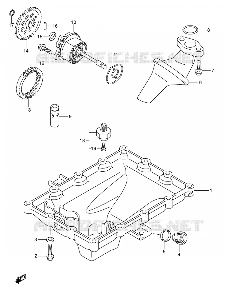 CARTER INFERIEUR - POMPE A HUILE Suzuki MOTO 600 GSX-R 2004  GSX-R600U3K4(E2)