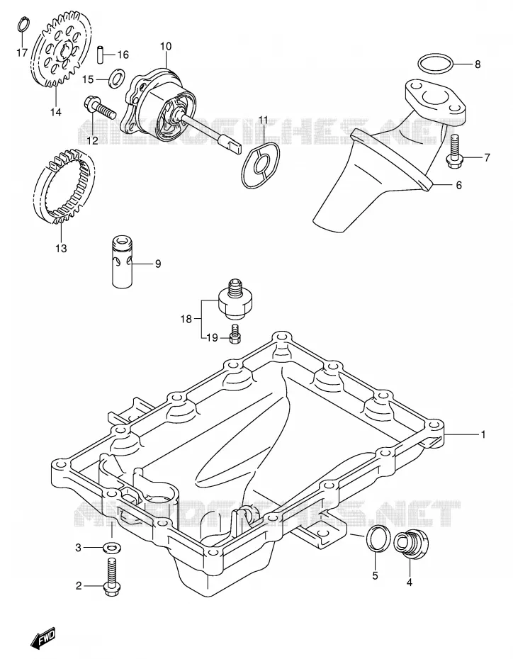 CARTER INFERIEUR - POMPE A HUILE Suzuki MOTO 750 GSX-R 2005  GSX-R750U2K5(E2)