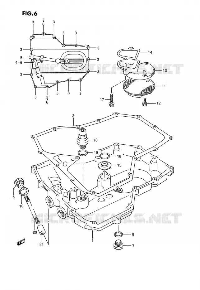 CARTER INFERIEUR Suzuki MOTO 1100 GSX-G 1994  GSX1100GR(E2)