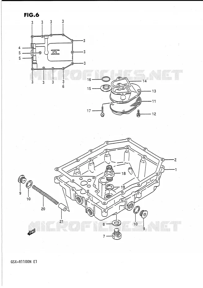CARTER INFERIEUR Suzuki MOTO 1100 GSX-R 1992  GSX-R1100N(E1)