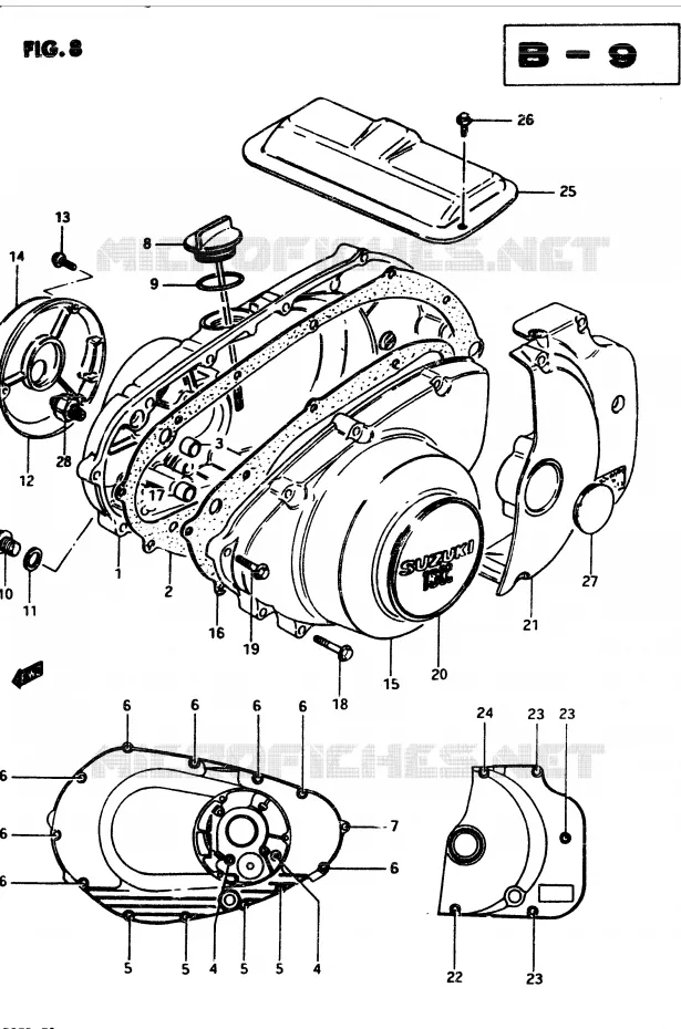 CARTER (MODELE D) Suzuki MOTO 250 GSX 1982  GSX250EZ(Z/D)