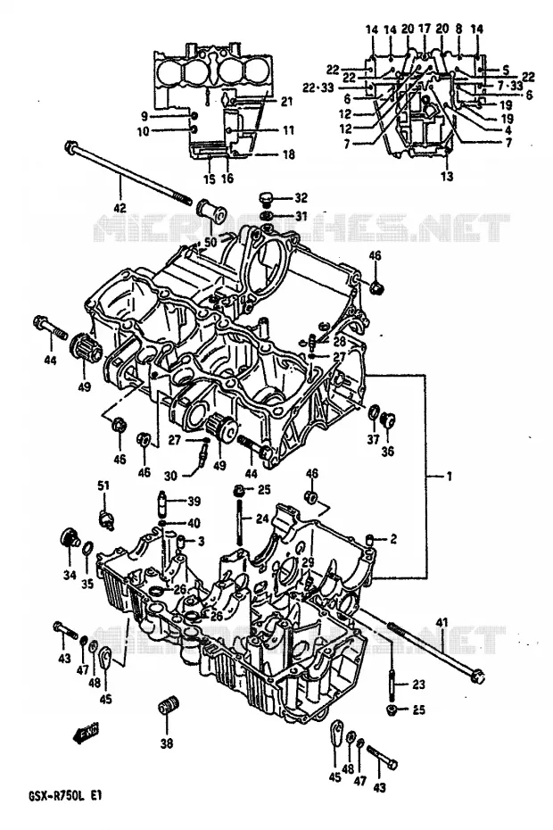 CARTER (MODELE J/K) Suzuki MOTO 750 GSX-R 1990  GSX-R750L(J/K/L)