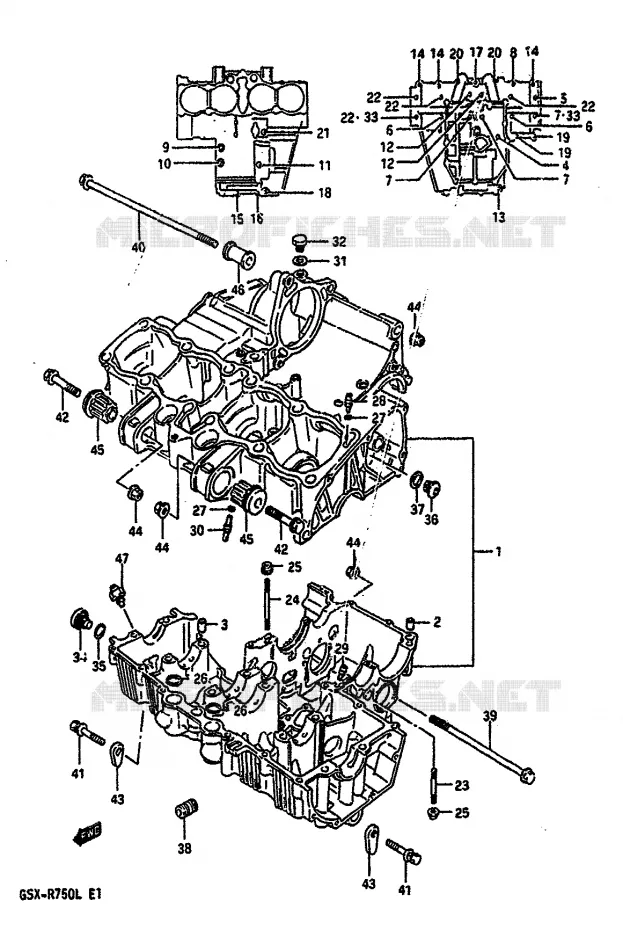 CARTER (MODELE L) Suzuki MOTO 750 GSX-R 1990  GSX-R750L(J/K/L)