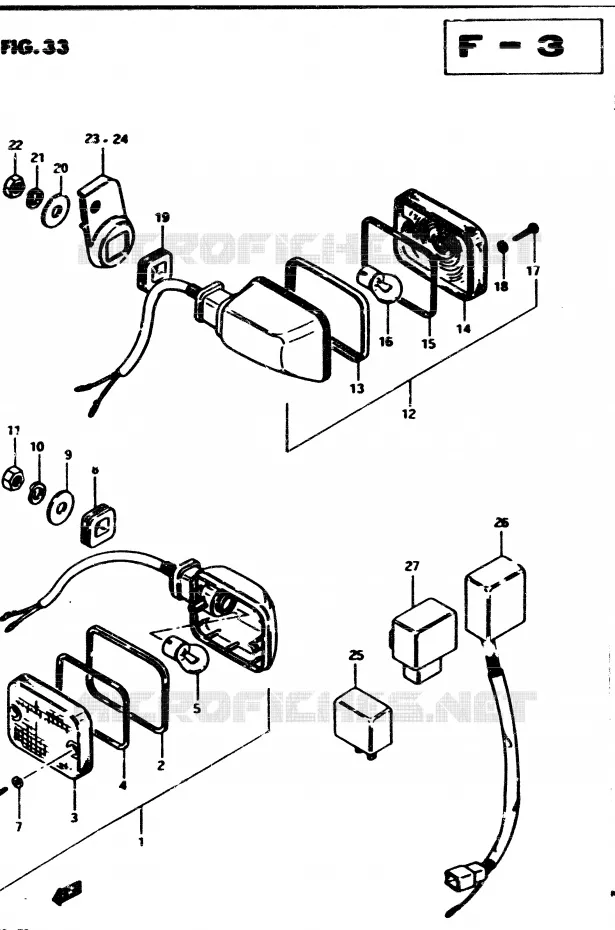 CLIGNOTANTS (E2, E4, E17, E21, E34) Suzuki MOTO 850 GS 1982  GS850GZ(E1)