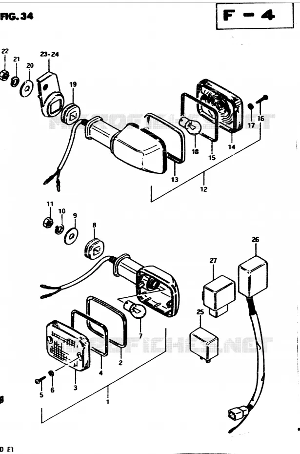 CLIGNOTANTS (E25) Suzuki MOTO 850 GS 1983  GS850GD(E1)