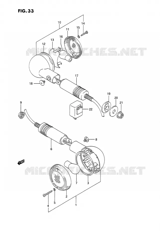 CLIGNOTANTS (MODELE M/N/P) Suzuki MOTO 1100 GSX-G 1992  GSX1100GN(E2)