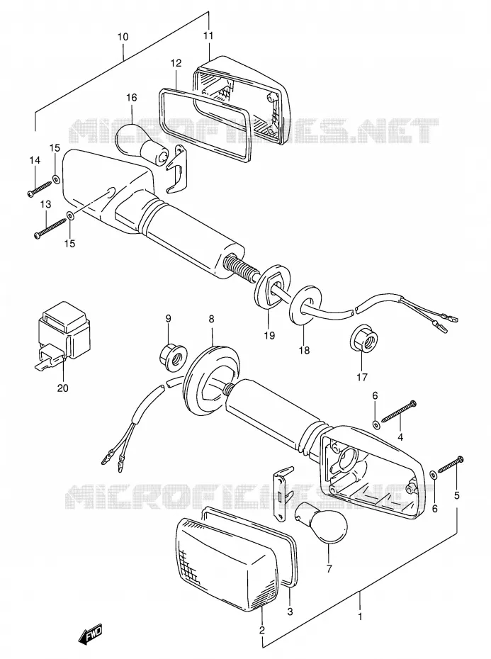 CLIGNOTANTS (MODELE P/R) Suzuki MOTO 1100 GSX-R 1994  GSX-R1100WR(E2)
