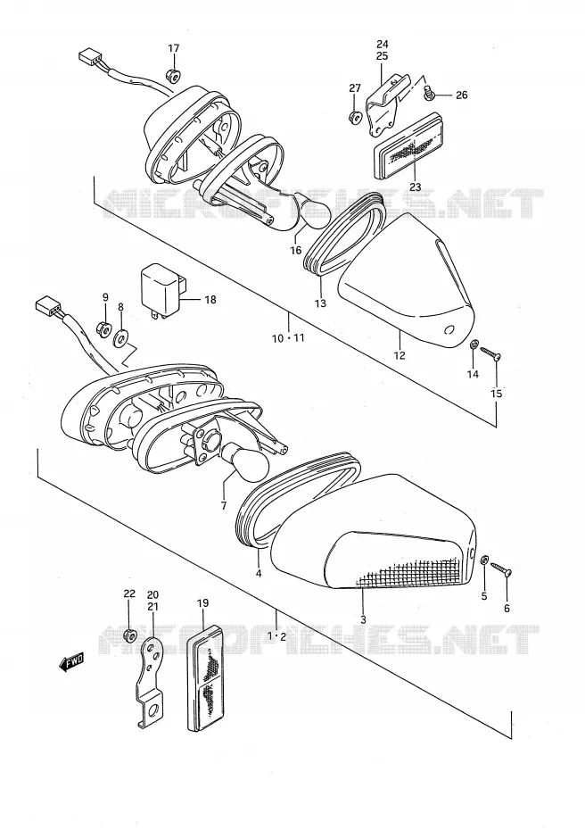 CLIGNOTANTS Suzuki MOTO 1100 GSX-F 1990  GSX1100FL(E28)