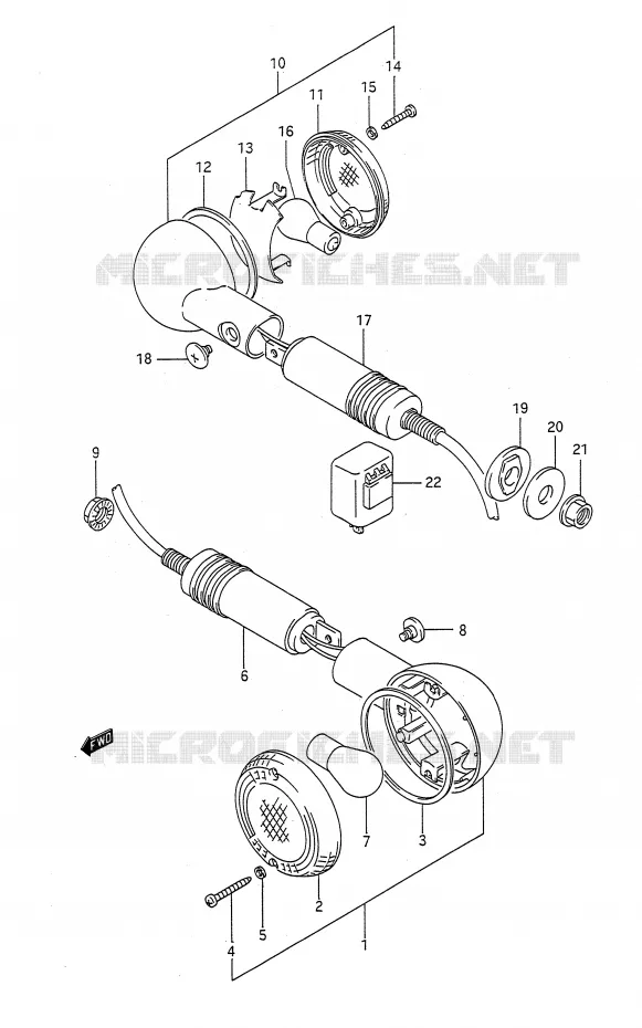 CLIGNOTANTS Suzuki MOTO 400 BANDIT-N 1992  GSF400N(E28)