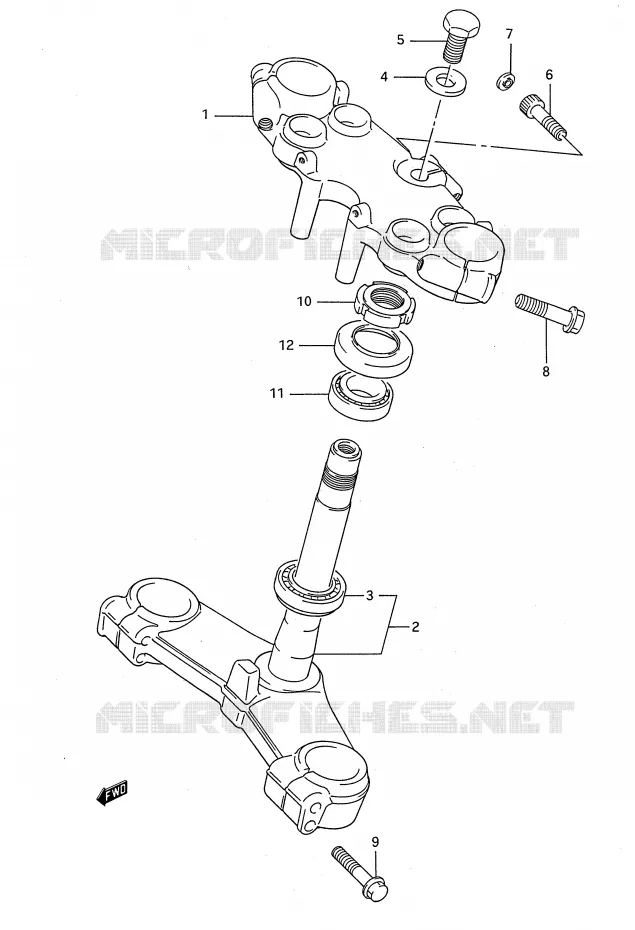 COLONNE DE DIRECTION Suzuki MOTO 1100 GSX-F 1990  GSX1100FL(E28)