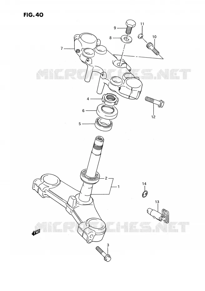 COLONNE DE DIRECTION Suzuki MOTO 1100 GSX-F 1992  GSX1100FN(E2)