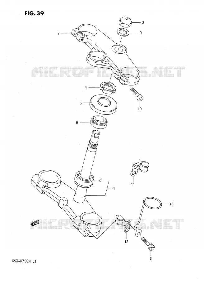 COLONNE DE DIRECTION Suzuki MOTO 750 GSX-R 1991  GSX-R750M(E1)
