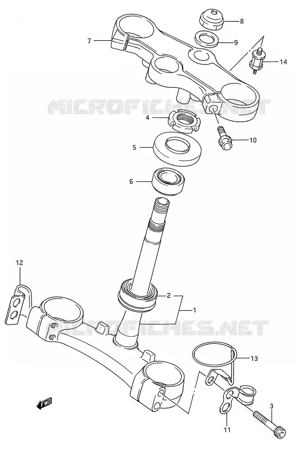 COLONNE DE DIRECTION Suzuki MOTO 750 GSX-R 1993  GSX-R750WP(E28)
