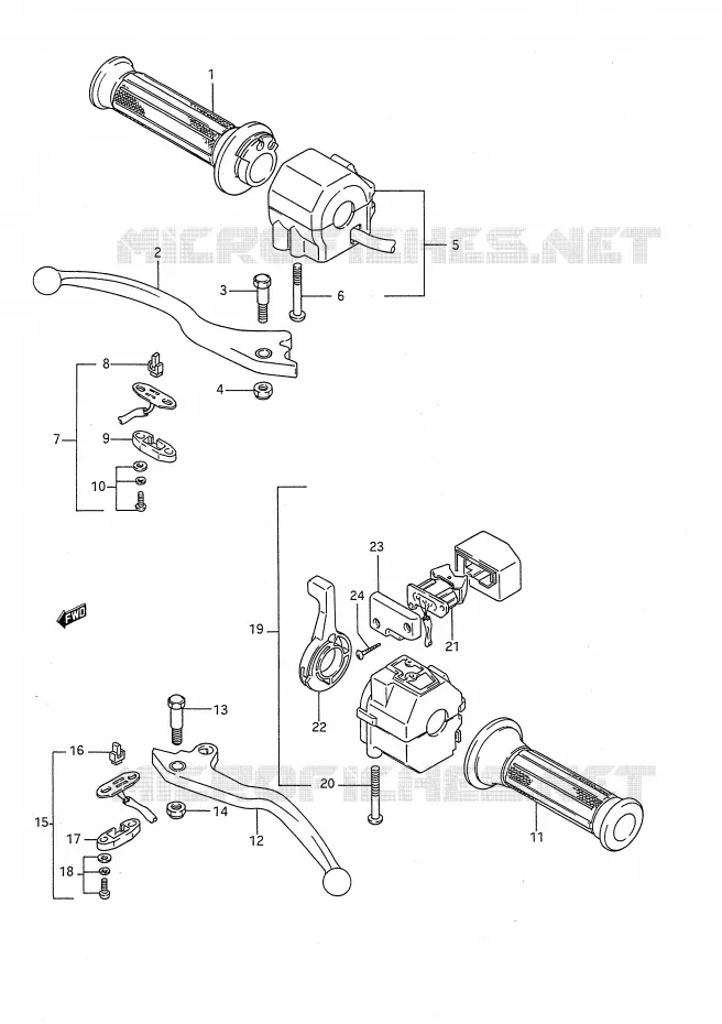 COMMODOS (MODELE J) Suzuki MOTO 1100 GSX-F 1988  GSX1100FJ(E28)