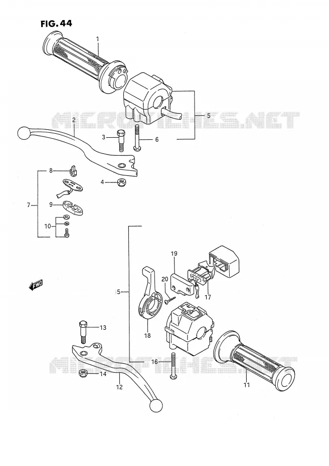 COMMODOS (MODELE J) Suzuki MOTO 1100 GSX-F 1991  GSX1100FM(E2)