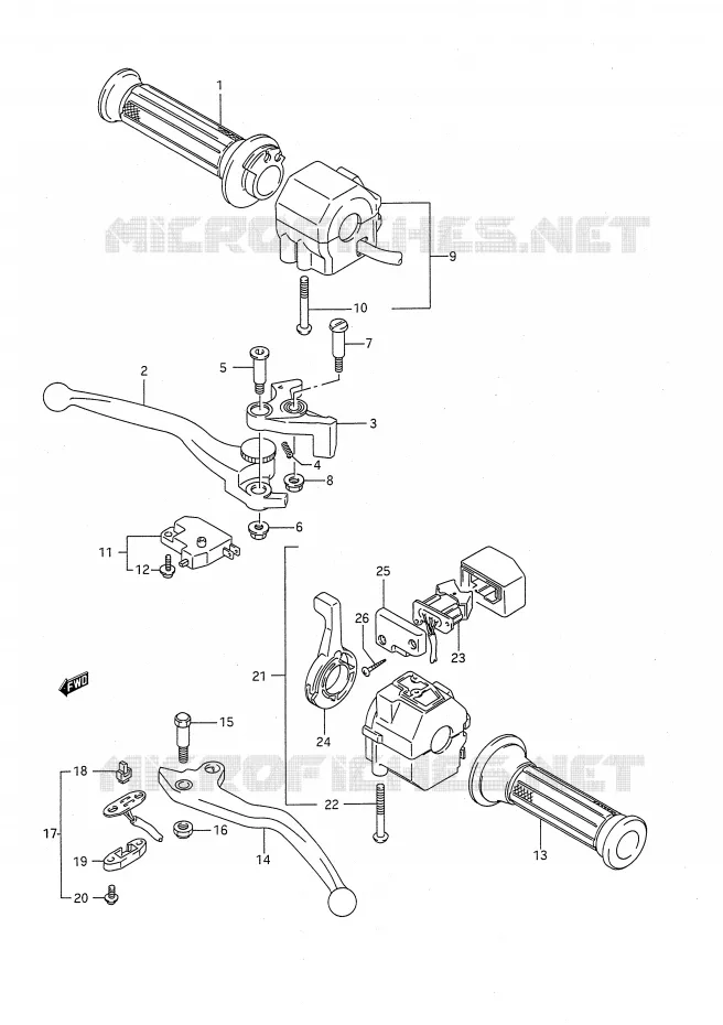 COMMODOS (MODELE K/L/M/N/P) Suzuki MOTO 1100 GSX-F 1988  GSX1100FJ(E28)