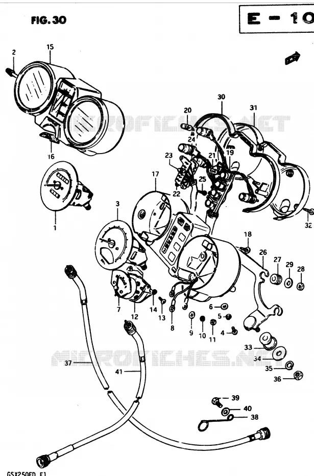 COMPTEUR (MODELE D) Suzuki MOTO 250 GSX 1983  GSX250D(Z/D)