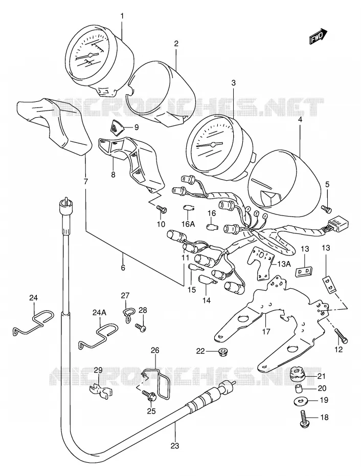 COMPTEUR (MODELE T/V/W/X) Suzuki MOTO 600 BANDIT 1996  GSF600T/GSF600ST/GSF600UT/GSF600SUT