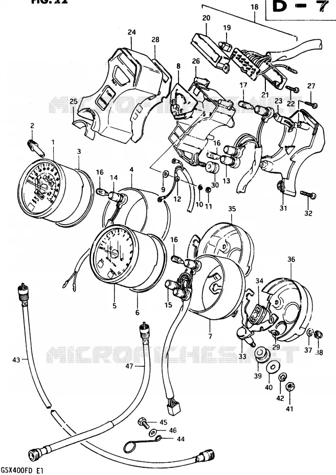 COMPTEUR Suzuki MOTO 400 GSX 1983  GSX400FD
