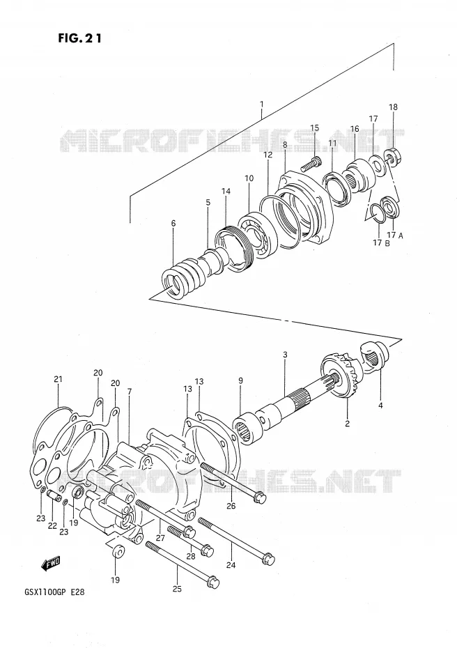 COUPLE CONIQUE (MODELE M) Suzuki MOTO 1100 GSX-G 1993  GSX1100GP(E28)