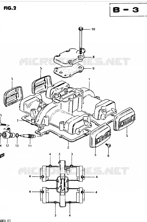 COUVERCLE DE CULASSE (MODELE D) Suzuki MOTO 250 GSX 1982  GSX250EZ(Z/D)