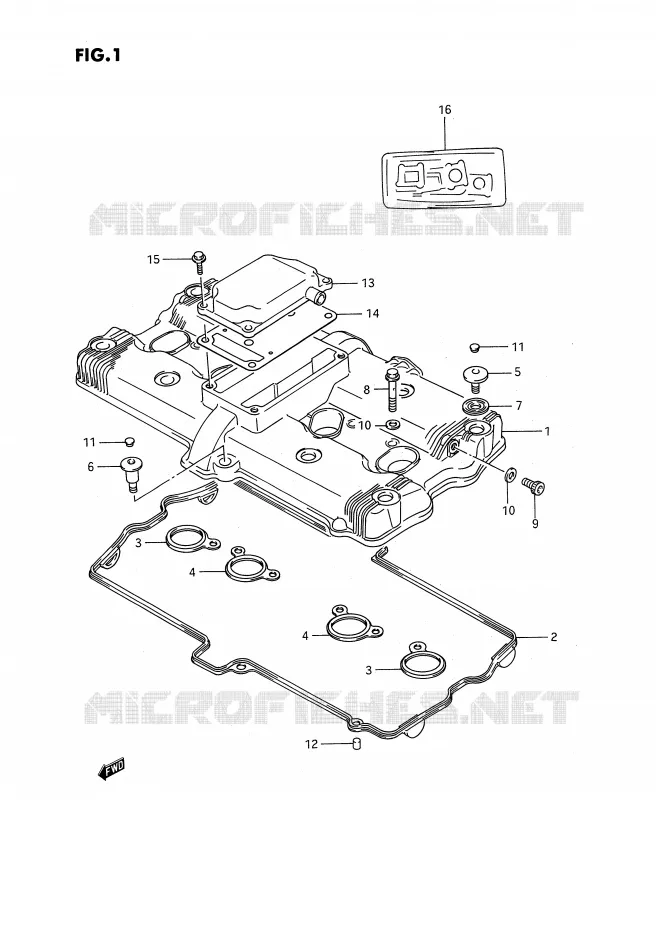 COUVERCLE DE CULASSE Suzuki MOTO 1100 GSX-F 1993  GSX1100FP(E2)