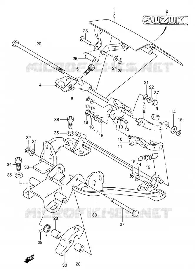COUVERCLE Suzuki MOTO 250 GSX 1993  GSX250FP(E24)