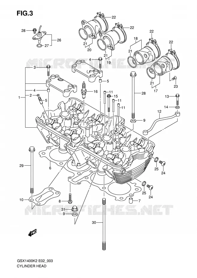 CULASSE Suzuki MOTO 1400 GSX 2004  GSX1400K4(E2)