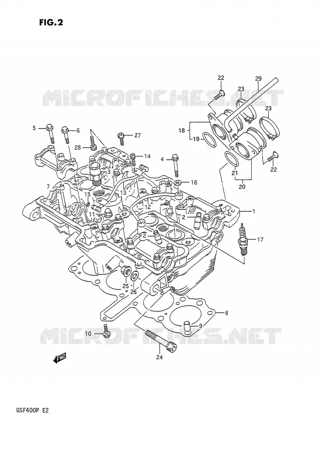 CULASSE Suzuki MOTO 400 BANDIT 1993  GSF400P(E2)