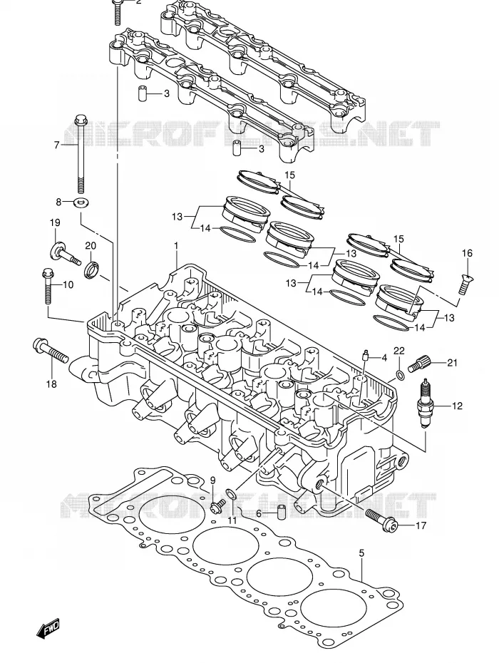 CULASSE Suzuki MOTO 600 GSX-R 2003  GSX-R600UZK3(E2)
