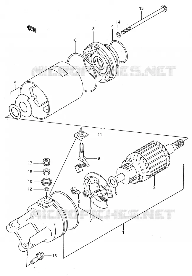 DEMARREUR (MODELE N/P) Suzuki MOTO 750 GSX-R 1993  GSX-R750WP(E28)