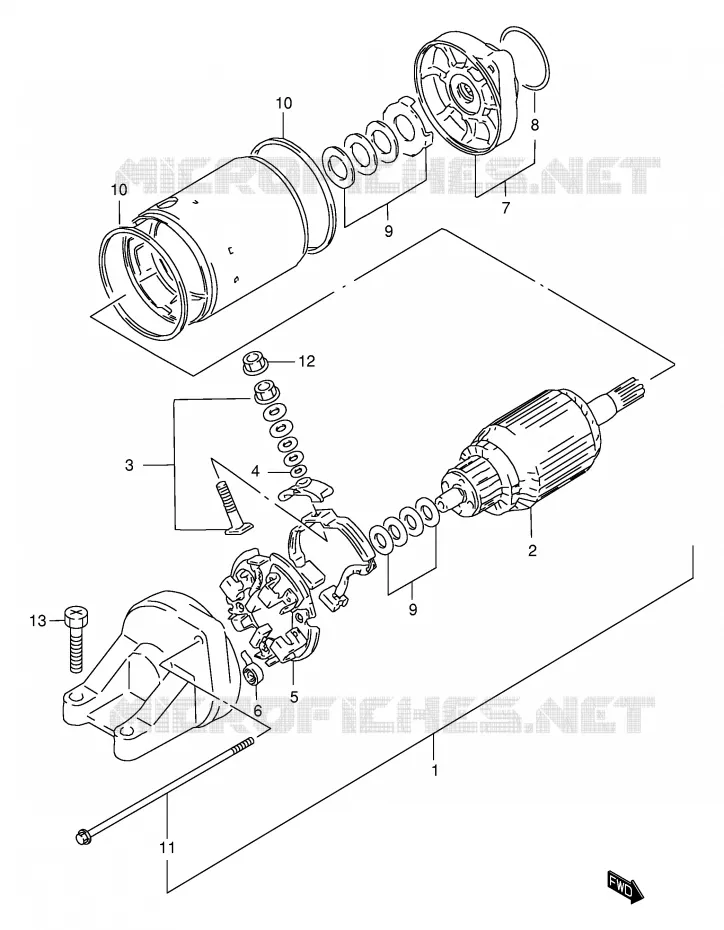 DEMARREUR Suzuki MOTO 1200 BANDIT 2000  GSF1200Y/GSF1200SY/GSF1200SAY