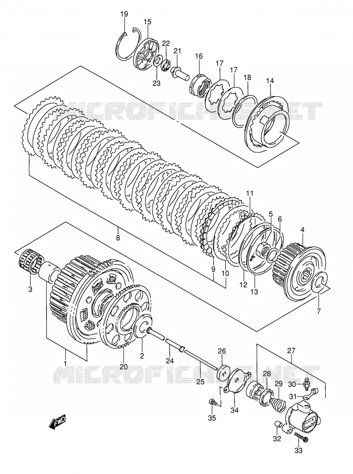 EMBRAYAGE (MODELE P/R) Suzuki MOTO 1100 GSX-R 1996  GSX-R1100WT(E28)