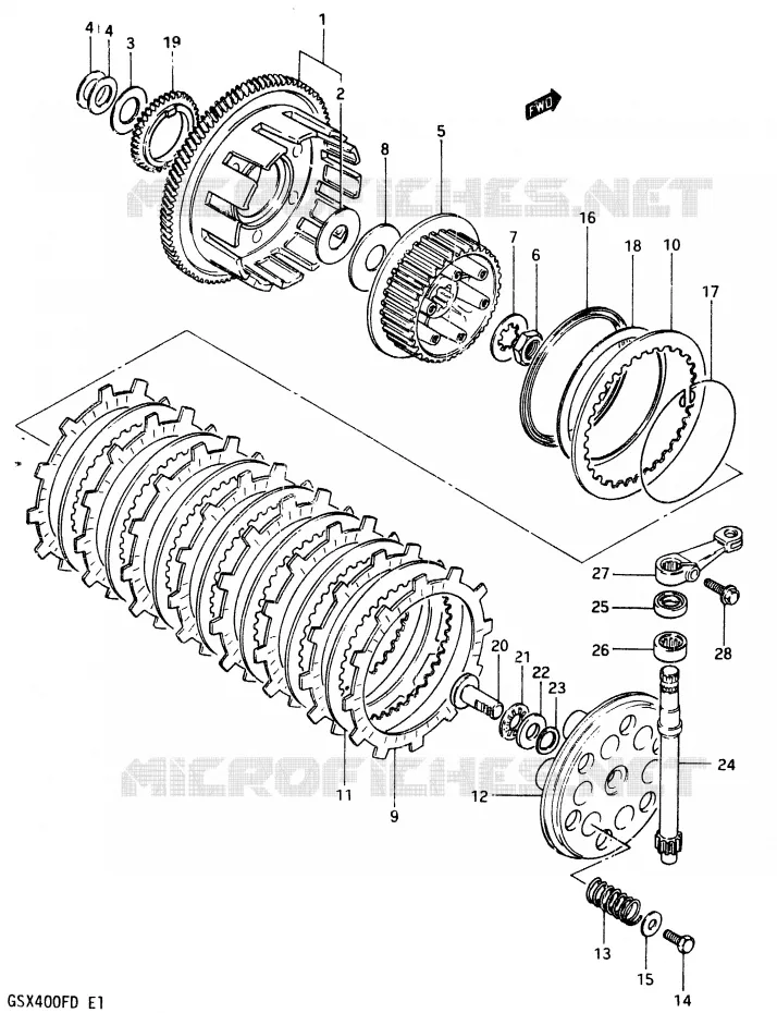 EMBRAYAGE Suzuki MOTO 400 GSX 1983  GSX400FD