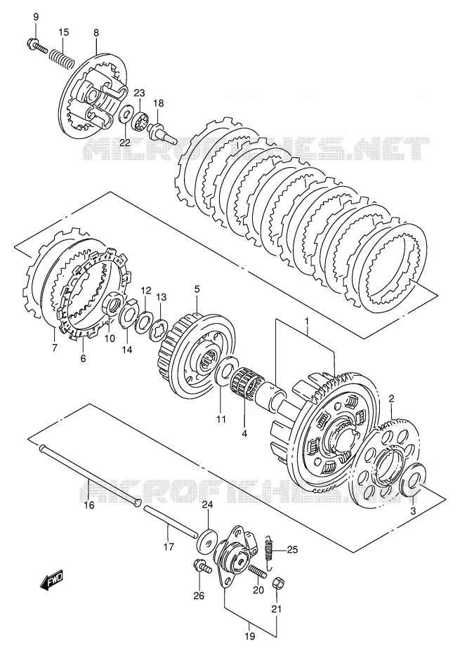 EMBRAYAGE Suzuki MOTO 600 BANDIT 1996  GSF600T(E2)