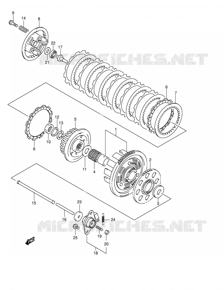 EMBRAYAGE Suzuki MOTO 600 BANDIT 2002  GSF600K2(E2)