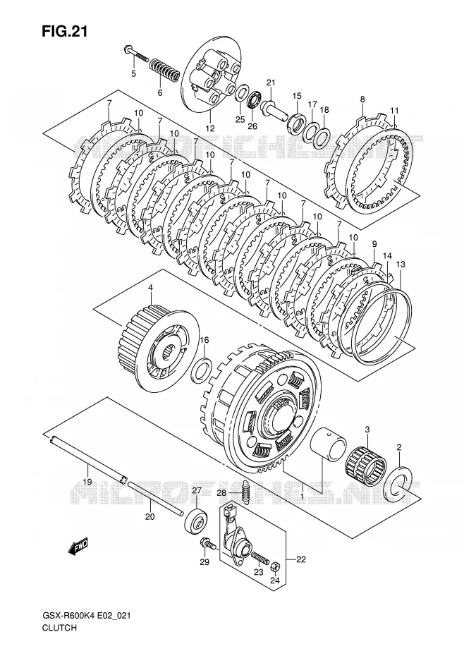 EMBRAYAGE Suzuki MOTO 600 GSX-R 2005  GSX-R600U2K5(E2)