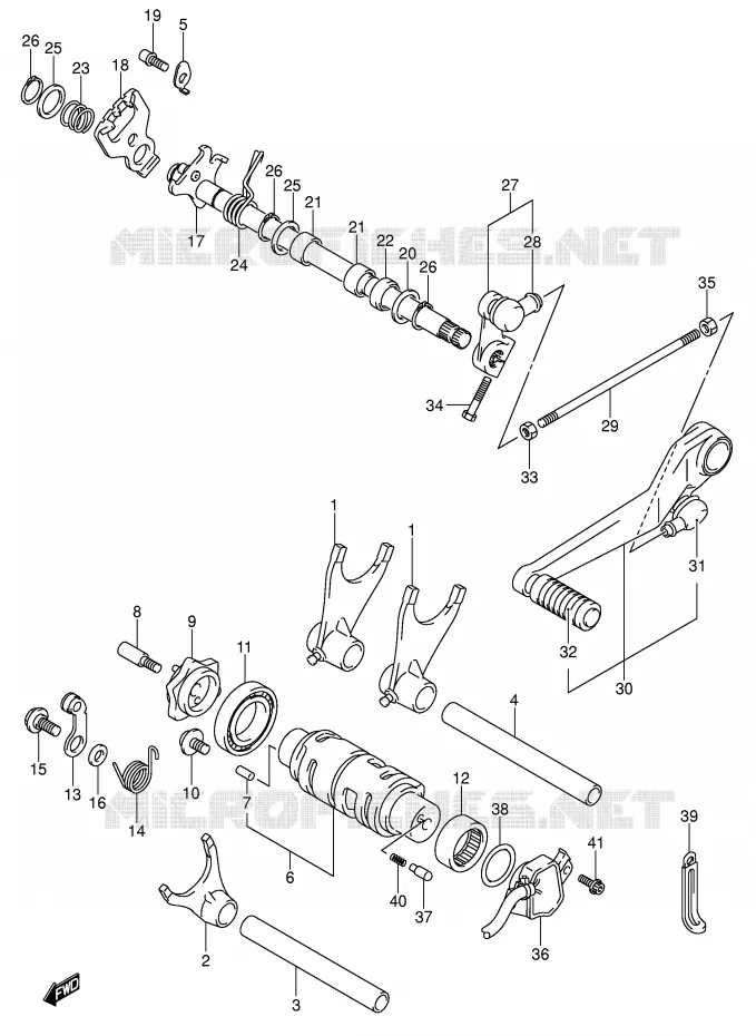 ENSEMBLE DE SELECTION DE VITESSES Suzuki MOTO 600 GSX-R 2004  GSX-R600U2K4(E2)