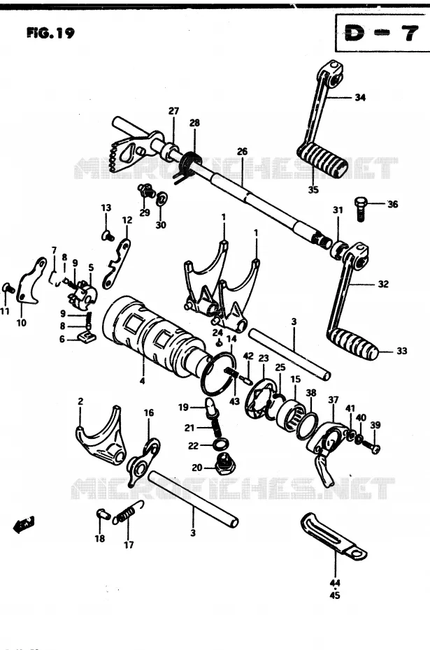 ENSEMBLE DE SELECTION DE VITESSES Suzuki MOTO 850 GS 1983  GS850GD(E1)