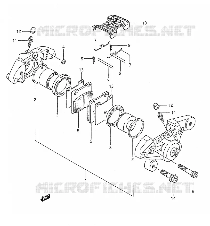 ETRIER DE FREIN ARRIERE (MODELE J/K/L/M/N) Suzuki MOTO 1100 GSX-F 1990  GSX1100FL(E28)