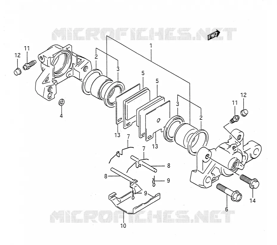 ETRIER DE FREIN ARRIERE (MODELE M/N) Suzuki MOTO 400 BANDIT-N 1992  GSF400N(E28)