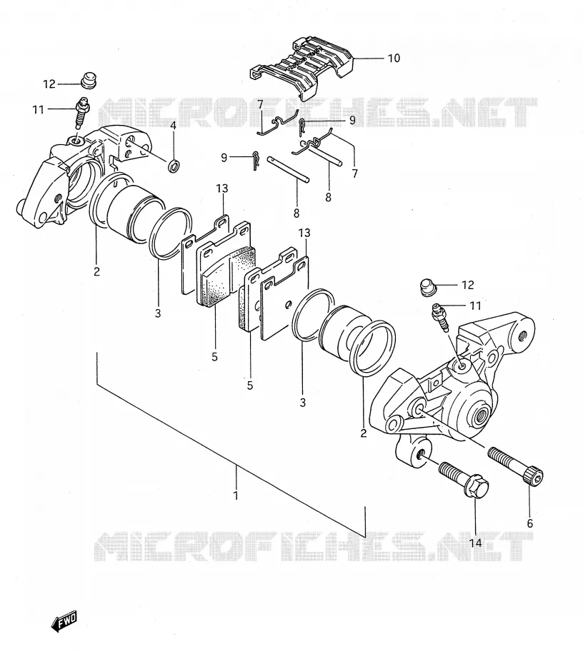 ETRIER DE FREIN ARRIERE (MODELE P) Suzuki MOTO 1100 GSX-F 1988  GSX1100FJ(E28)