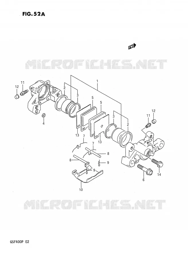 ETRIER DE FREIN ARRIERE (MODELE P) Suzuki MOTO 400 BANDIT 1993  GSF400P(E2)